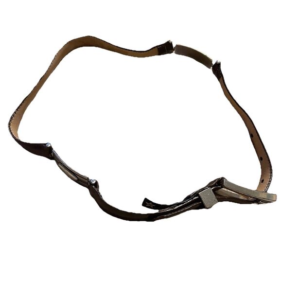 Vintage 90s Brighton Brown Belt Womens Silver Rectangular Concho Buckle Y2K SM main image 5